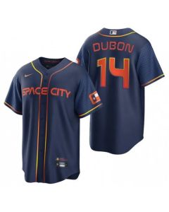 Men's Houston Astros #14 Mauricio Dubon 2022 Navy City Connect Cool Base Stitched Jersey