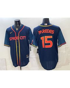 Men's Houston Astros #15 Isaac Paredes Navy City Connect Cool Base Jersey (Navy)