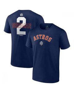 Men's Houston Astros #2 Alex Bregman 2021 Navy World Series Bound Closer Name & Number T-Shirt