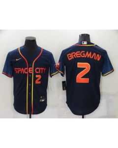 Men's Houston Astros #2 Alex Bregman 2022 Navy City Connect Cool Base Stitched Jersey (Navy)