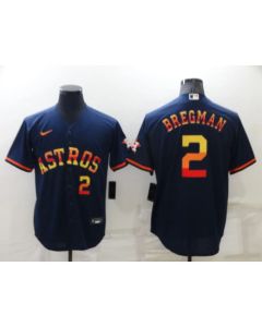 Men's Houston Astros #2 Alex Bregman 2022 Navy Cool Base Stitched Jersey