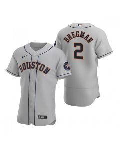 Men's Houston Astros #2 Alex Bregman Gray Flex Base Stitched Jersey (Gray)