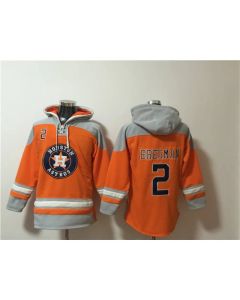 Men's Houston Astros #2 Alex Bregman Orange Ageless Must-Have Lace-Up Pullover Hoodie
