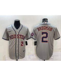 Men's Houston Astros #2 Alex Bregman White With Patch Cool Base Stitched Jersey (White)