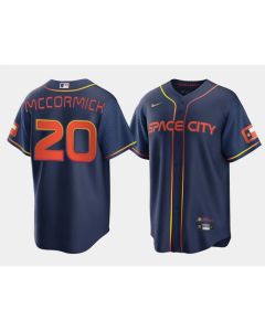 Men's Houston Astros #20 Chas McCormick 2022 Navy City Connect Cool Base Stitched Jersey (Navy)