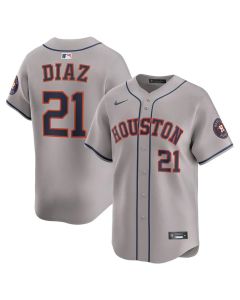 Men's Houston Astros #21 Yainer Diaz Gray Home Replica Jersey (Gray)
