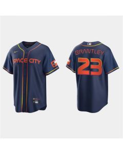 Men's Houston Astros #23 Michael Brantley 2022 Navy City Connect Cool Base Stitched Jersey (Navy)