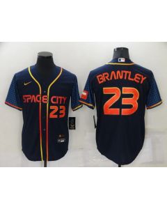 Men's Houston Astros #23 Michael Brantley 2022 Navy City Connect Cool Base Stitched Jersey