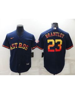 Men's Houston Astros #23 Michael Brantley 2022 Navy Cool Base Stitched Jersey (Navy)