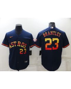 Men's Houston Astros #23 Michael Brantley 2022 Navy Cool Base Stitched Jersey