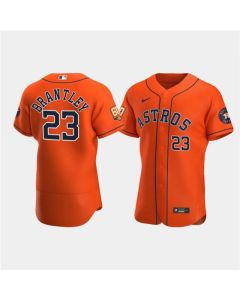 Men's Houston Astros #23 Michael Brantley Orange 60th Anniversary Flex Base Stitched Baseball Jersey