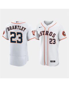 Men's Houston Astros #23 Michael Brantley White 60th Anniversary Flex Base Stitched Baseball Jersey