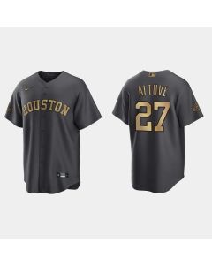 Men's Houston Astros #27 Jose Altuve 2022 All-Star Charcoal Cool Base Stitched Baseball Jersey (Charcoal)