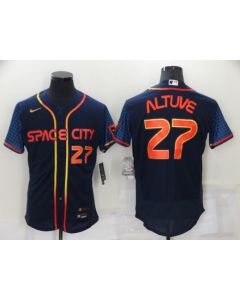 Men's Houston Astros #27 Jose Altuve 2022 Navy City Connect Flex Base Stitched Baseball Jersey (Navy)