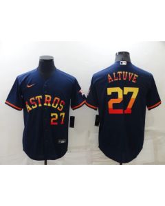 Men's Houston Astros #27 Jose Altuve 2022 Navy Cool Base Stitched Jersey