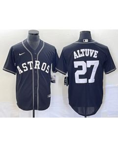 Men's Houston Astros #27 Jose Altuve Black Cool Base Stitched Baseball Jersey