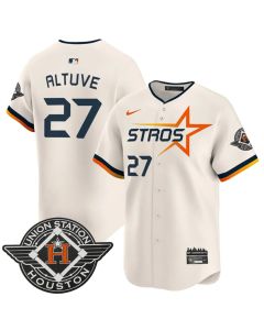 Men's Houston Astros #27 Jose Altuve Cream 2025 City Connect Limited Stitched Baseball Jersey (Cream)