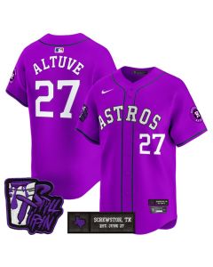 Men's Houston Astros #27 Jose Altuve DJ Screw Still Tippin Purple Patch Vapor Limited Stitched Baseball Jersey (Purple)