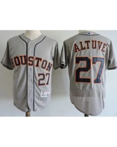 Men's Houston Astros #27 Jose Altuve Gray Elite Stitched MLB Jersey
