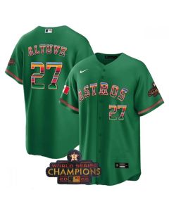 Men's Houston Astros #27 Jose Altuve Green Mexico Texas Cool Base Stitched Baseball Jersey