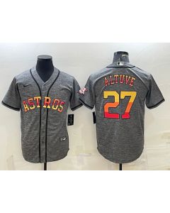 Men's Houston Astros #27 Jose Altuve Grey Cool Base Stitched Baseball Jersey