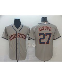 Men's Houston Astros #27 Jose Altuve Grey Cool Base Stitched MLB Jersey (Grey)