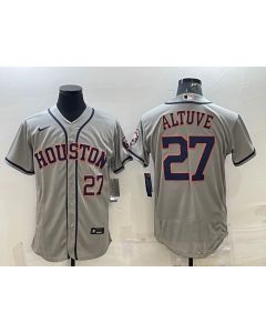 Men's Houston Astros #27 Jose Altuve Grey Flex Base Stitched Baseball Jersey