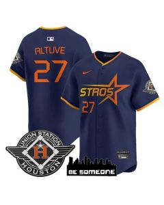Men's Houston Astros #27 Jose Altuve Navy 2025 City Connect Limited Stitched Baseball Jersey (Navy)