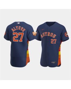 Men's Houston Astros #27 Jose Altuve Navy 60th Anniversary Flex Base Stitched Baseball Jersey