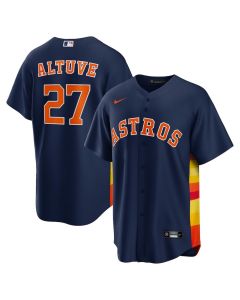 Men's Houston Astros #27 Jose Altuve Navy Alternate Replica Player Name Jersey (Navy)