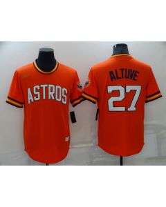Men's Houston Astros #27 Jose Altuve Orange Cool Base Stitched Jersey