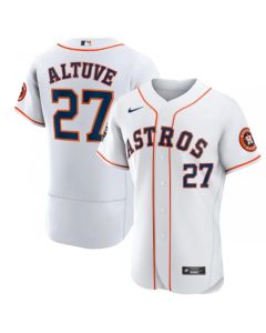 Men's Houston Astros #27 Jose Altuve White 2022 World Series Flex Base Stitched Baseball Jersey