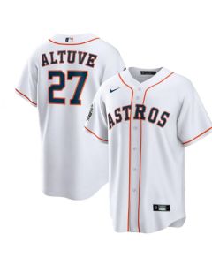 Men's Houston Astros #27 Jose Altuve White 2022 World Series Home Stitched Baseball Jersey