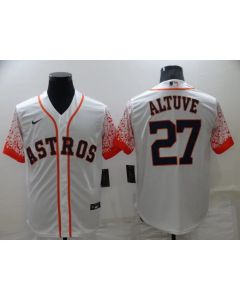 Men's Houston Astros #27 Jose Altuve White Cool Base Stitched Baseball Jersey