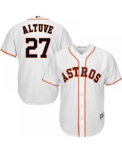 Men's Houston Astros #27 Jose Altuve White Cool Base Stitched MLB Jersey (White)
