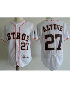 Men's Houston Astros #27 Jose Altuve White Elite Stitched MLB Jersey