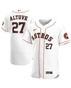 Men's Houston Astros #27 Jose Altuve White Flex Base Stitched Jersey