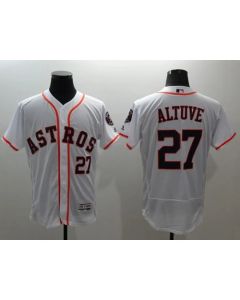 Men's Houston Astros #27 Jose Altuve White Flexbase Authentic Collection Stitched MLB Jersey