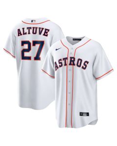 Men's Houston Astros #27 Jose Altuve White Home Replica Player Jersey (White)