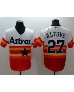 Men's Houston Astros #27 Jose Altuve White/Orange Flexbase Authentic Collection Cooperstown Stitched MLB Jersey