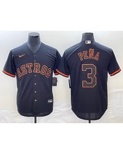 Men's Houston Astros #3 Jeremy Pena Black Cool Base Stitched Jersey