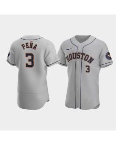 Men's Houston Astros #3 Jeremy Pena Gray Flex Base Stitched Jersey