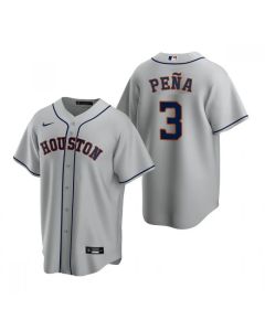 Men's Houston Astros #3 Jeremy Pena Grey Cool Base Stitched Jersey