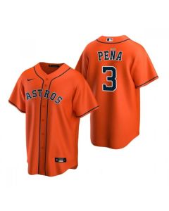 Men's Houston Astros #3 Jeremy Pena Orange Cool Base Stitched Jersey