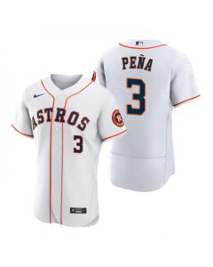 Men's Houston Astros #3 Jeremy Pena White Flex Base Stitched Jersey