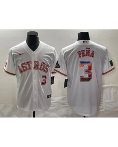 Men's Houston Astros #3 Jeremy Pena White Mexico Cool Base Stitched Baseball Jersey