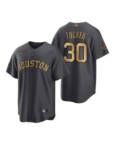 Men's Houston Astros #30 Kyle Tucker 2022 All-Star Charcoal Cool Base Stitched Baseball Jersey (Charcoal)