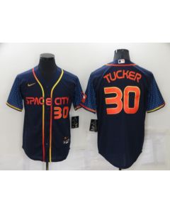 Men's Houston Astros #30 Kyle Tucker 2022 Navy City Connect Cool Base Stitched Jersey (Navy)