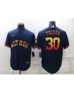 Men's Houston Astros #30 Kyle Tucker 2022 Navy Cool Base Stitched Jersey (Navy)