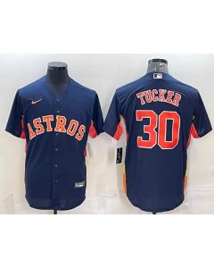 Men's Houston Astros #30 Kyle Tucker Navy Cool Base Stitched Jersey